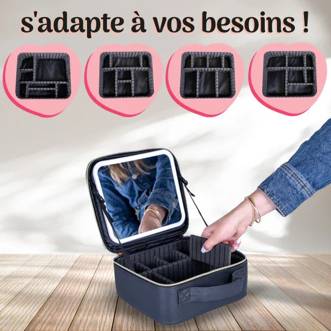Le Sac de Maquillage avec Miroir LED pour une Beauté Parfaite Partout !