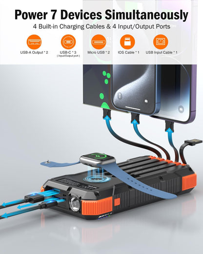 Batterie Externe Solaire Multifonction LED