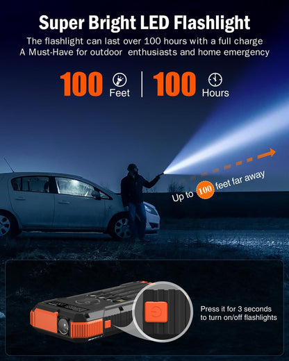 Batterie Externe Solaire Multifonction LED