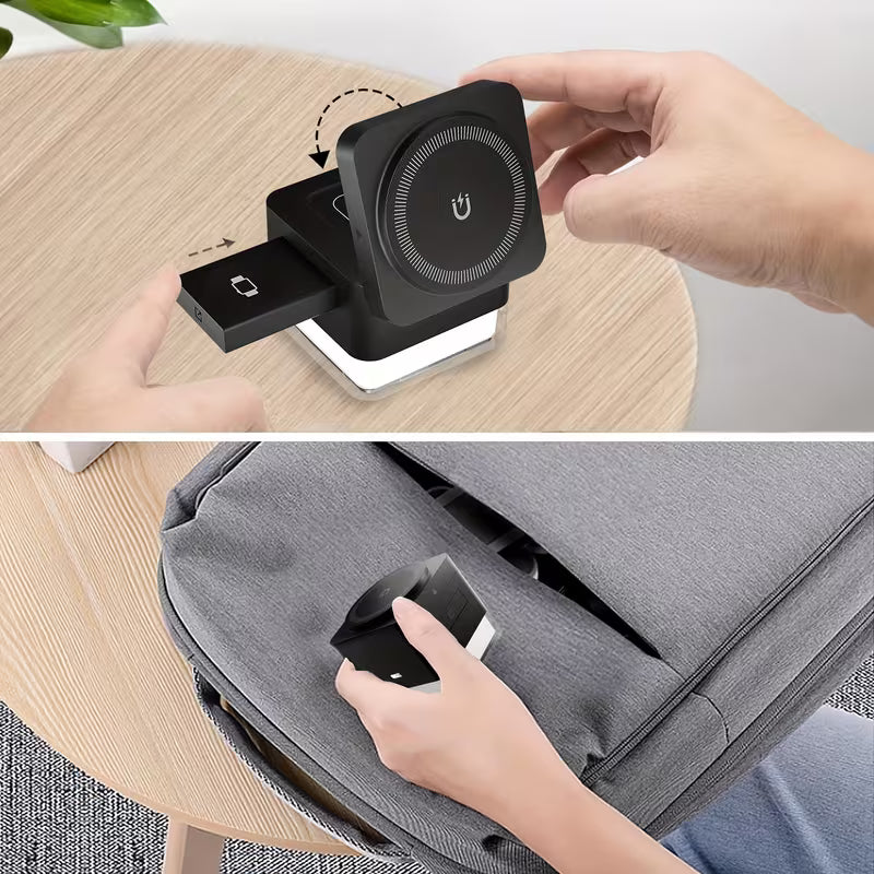 Chargeur Magnétique Sans Fil 4 en 1 – Recharge Rapide 15W et Support Multifonction