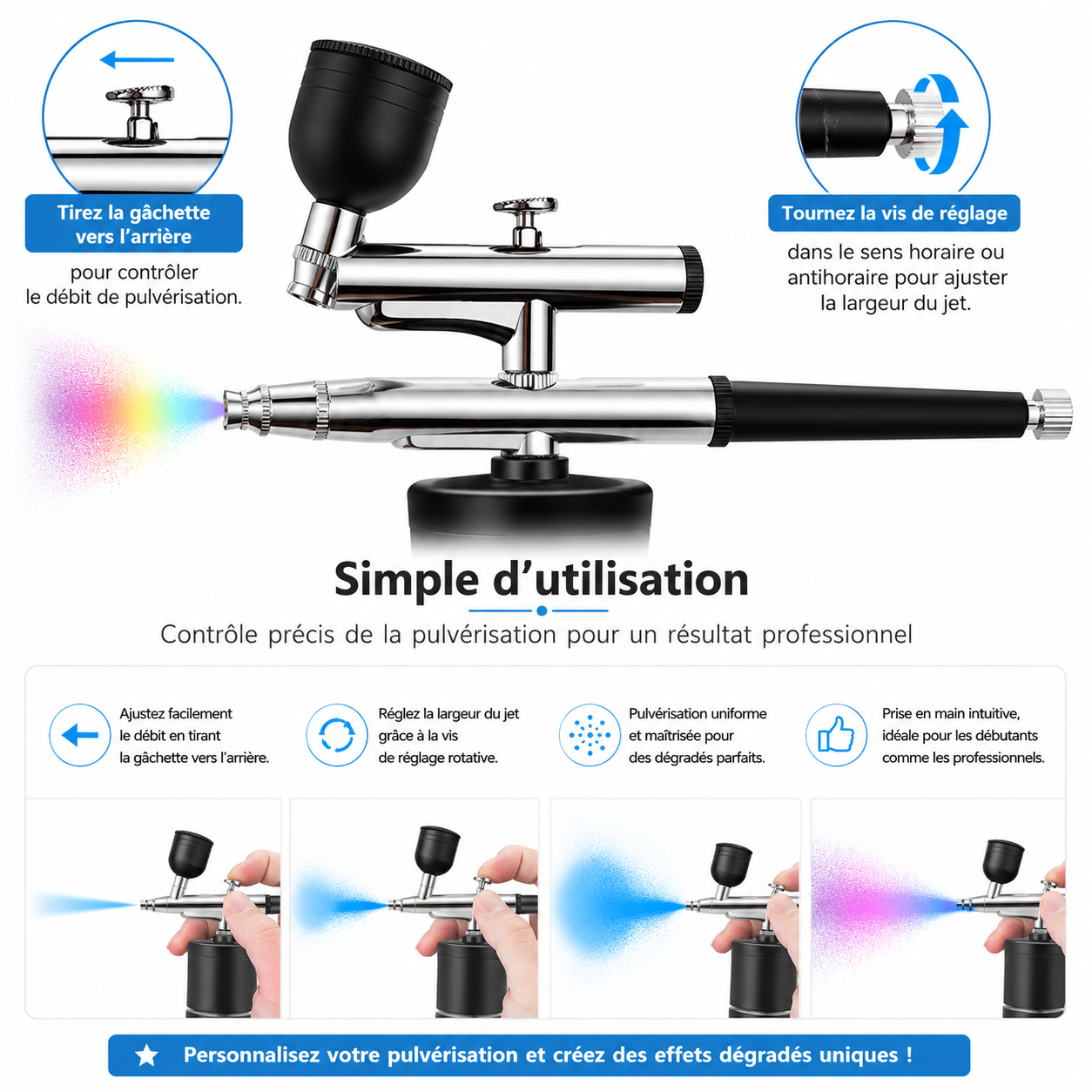 Aérographe Sans Fil Portable – Kit Rechargeable Haute Précision GN