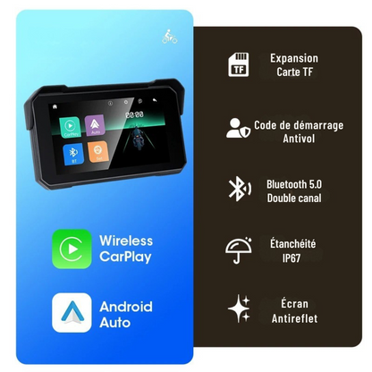 Écran Carplay Moto | Étanche & Universel – Navigation, Sécurité & Connectivité