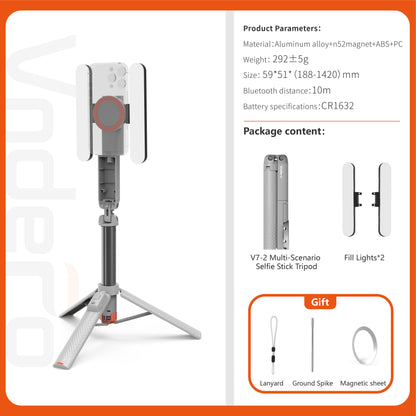 Trépied selfie stick télescopique avec télécommande Bluetooth – 1,42 m