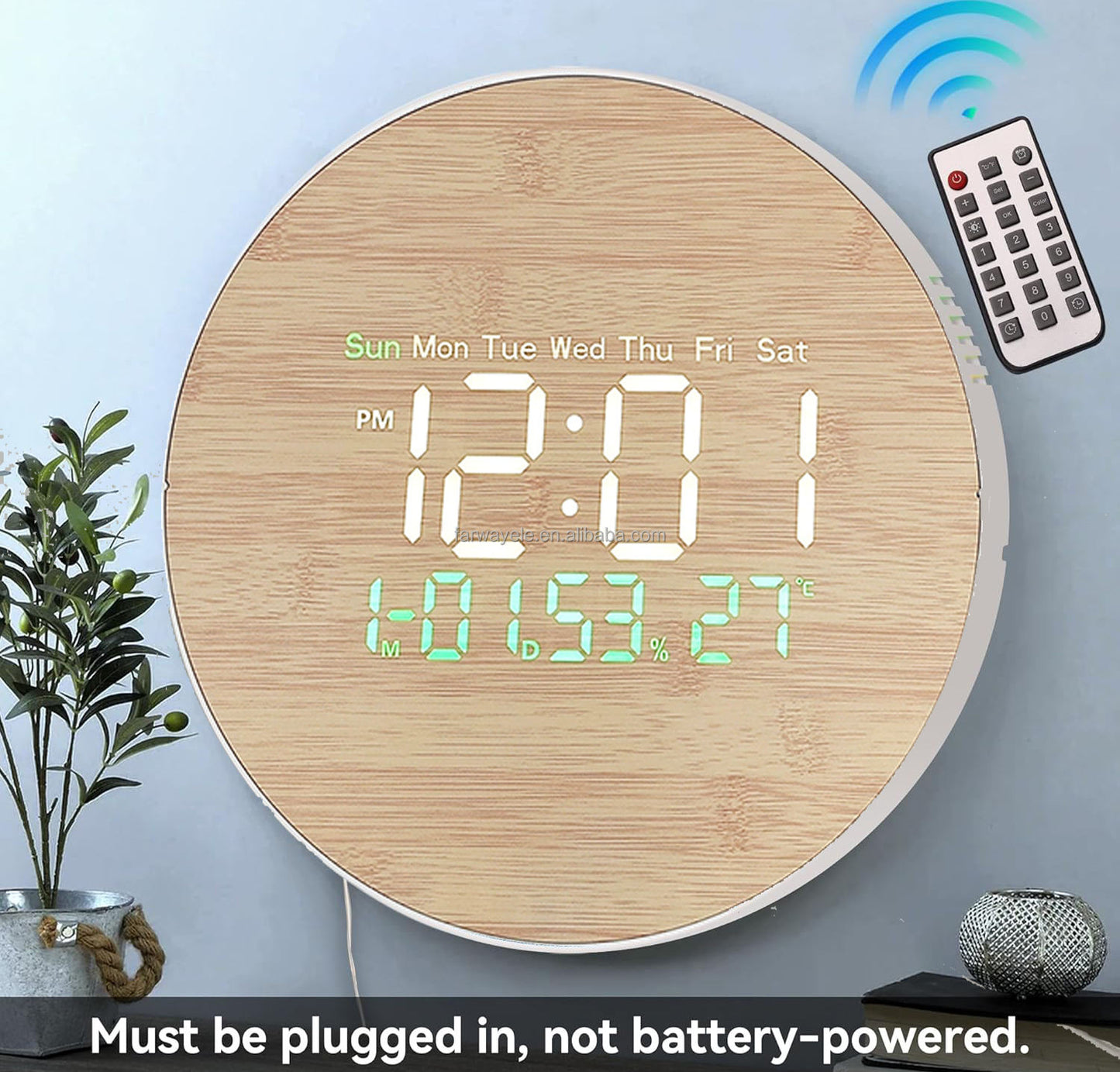 Horloge Murale Numérique LED 10 Pouces – Grand Écran Ultra Lisible