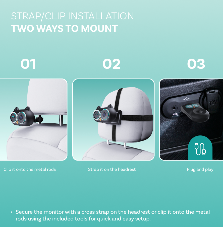 Caméra Bébé Voiture DriveSight™ – Gardez un œil sur votre enfant en toute sécurité