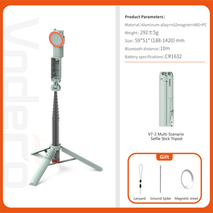Trépied selfie stick télescopique avec télécommande Bluetooth – 1,42 m