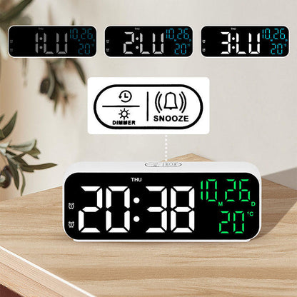 Réveil LED en Bois Design Moderne avec Affichage Intelligent