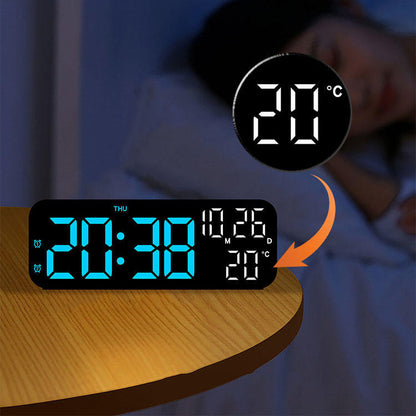 Réveil LED en Bois Design Moderne avec Affichage Intelligent