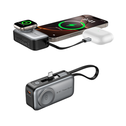 Batterie Externe Magnétique 3 en 30000mAh Charge Rapide Sans Fil