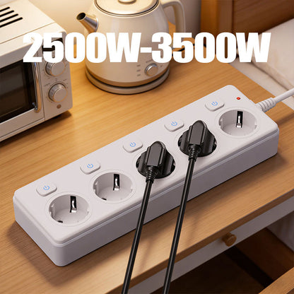 Multiprise électrique EU avec plusieurs prises et interrupteur