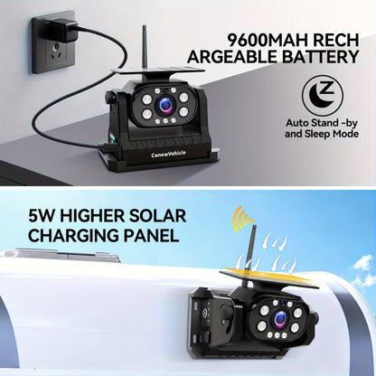 Caméra de Recul Solaire Sans Fil Magnétique – Installation Facile et Vision HD 1080P