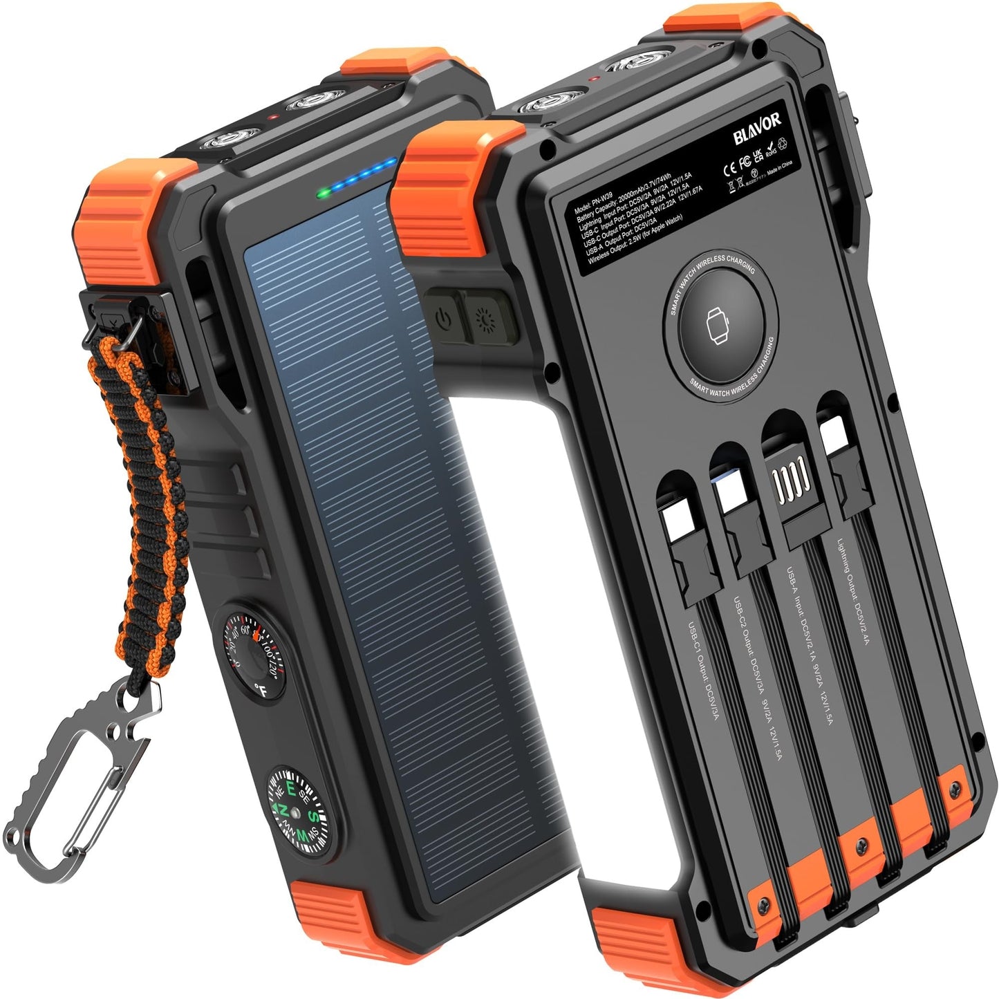 Batterie Externe Solaire Multifonction LED