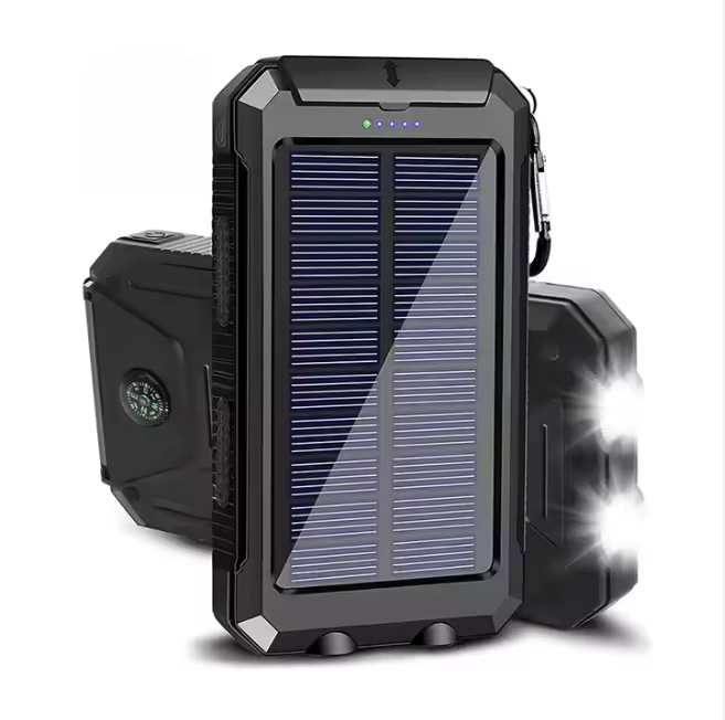 Power Bank Solaire 20 000 mAh – Batterie Externe Outdoor Étanche