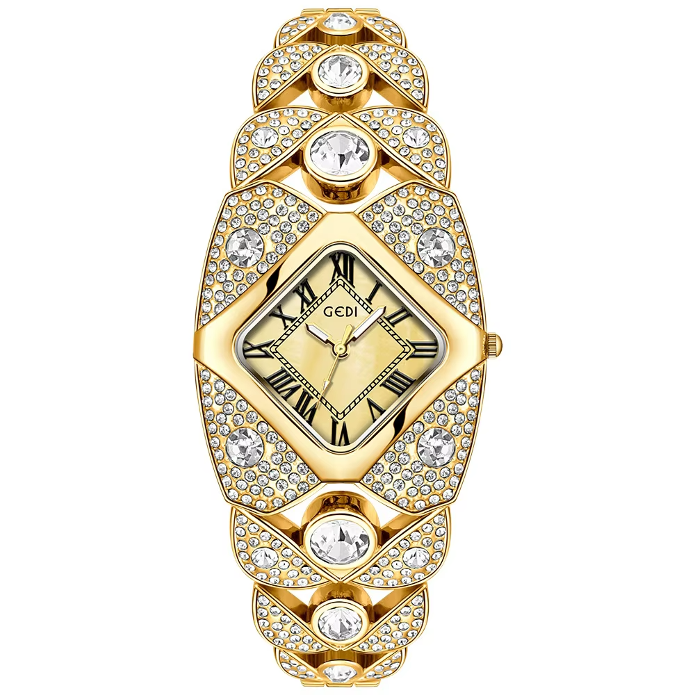 Montre à quartz pour femme au design rétro