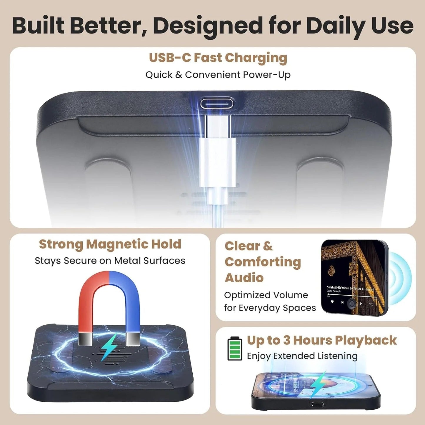 Aimant Coranique Audio – Haut-Parleur Coran