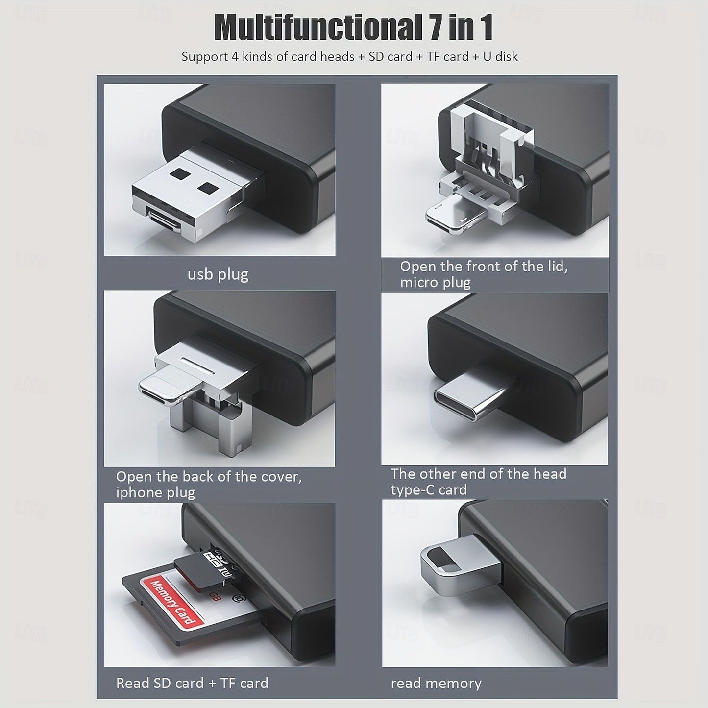 Lecteur de Cartes OTG Multifonction 7-en-1