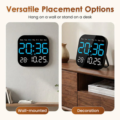 Réveil en Bois LED – Design Élégant &amp; Affichage Intuitif